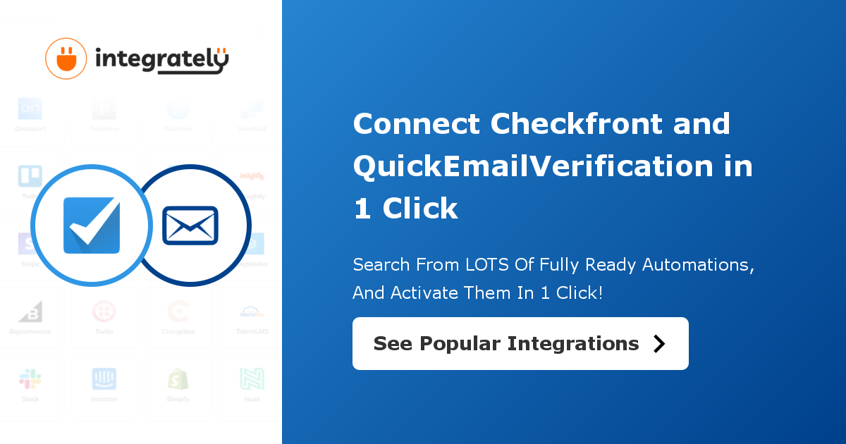 How To Integrate Checkfront And Quickemailverification 1 Click ️ Integration 6086