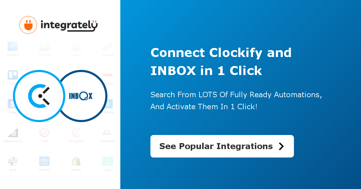 Clockify INBOX Integration Connect in 1click ️