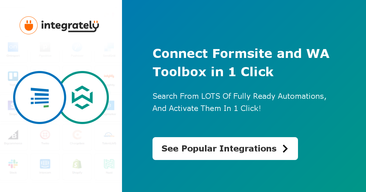 How to integrate Formsite & WA Toolbox 1 click ️ integration