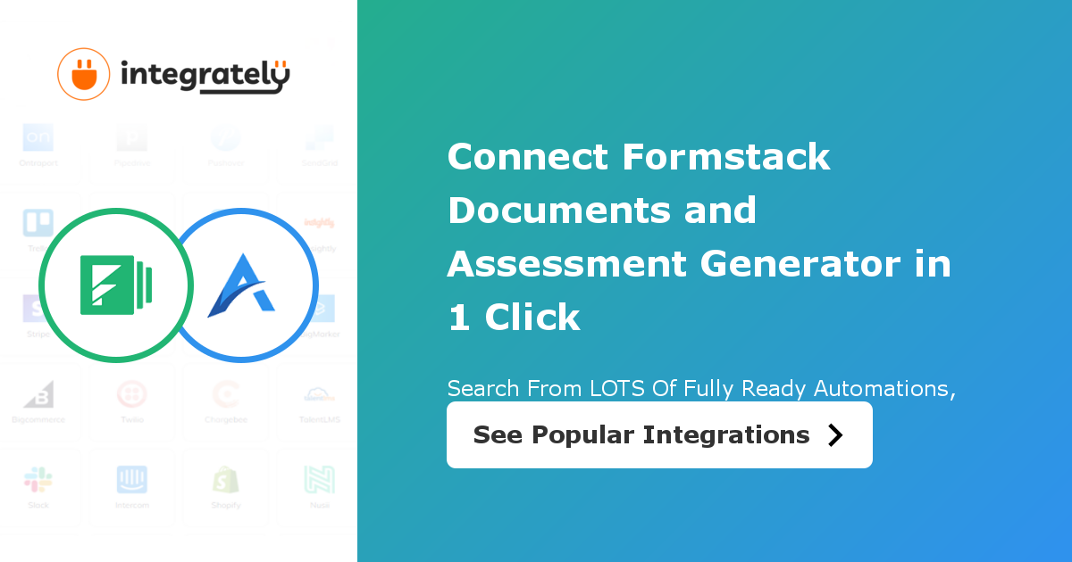 How To Integrate Formstack Documents & Assessment Generator | 1 Click ️ ...