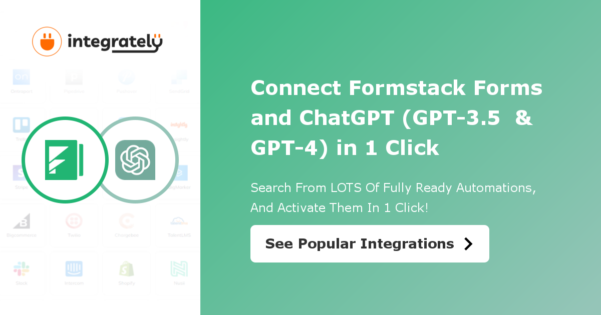 Connect Formstack Forms & ChatGPT (GPT3.5 & GPT4) Integrations 129