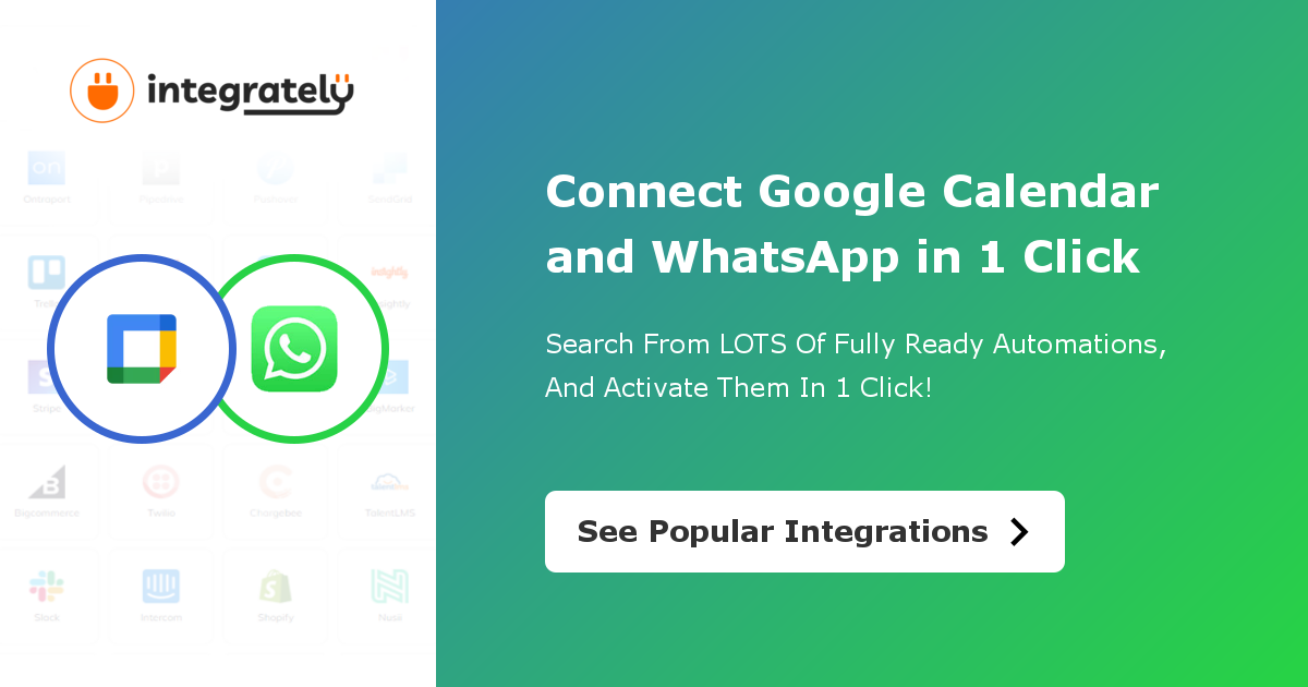 How to integrate Google Calendar & WhatsApp | 1 click ▶️ integration How to integrate Google Calendar & WhatsApp | 1 click ▶️ integration
