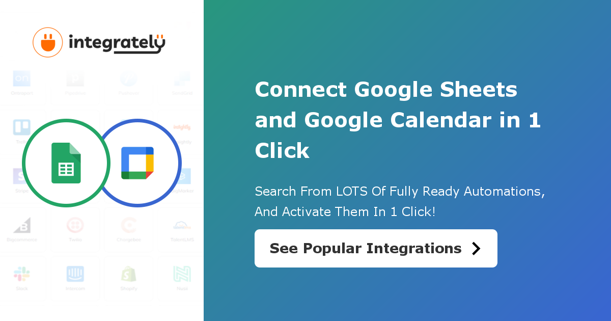 How to integrate Google Sheets Google Calendar 1 click ️ integration