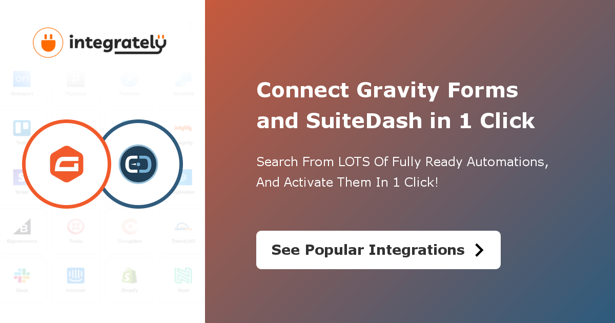 Gravity Forms SuiteDash Integration Connect in 1click ️