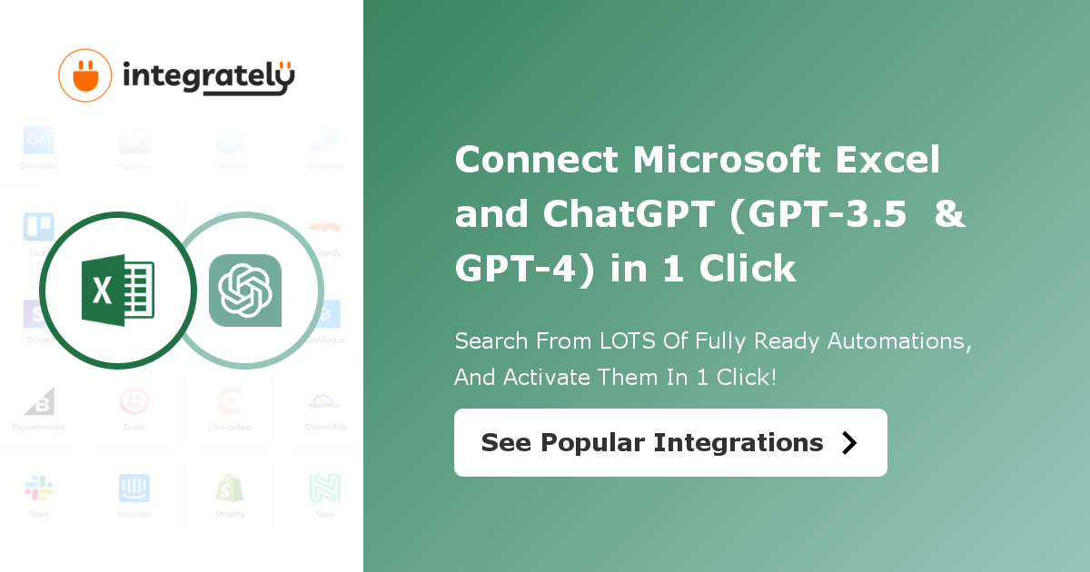 Microsoft Excel ChatGPT (GPT-3.5 & GPT-4) Integration: 2 Integrations ️