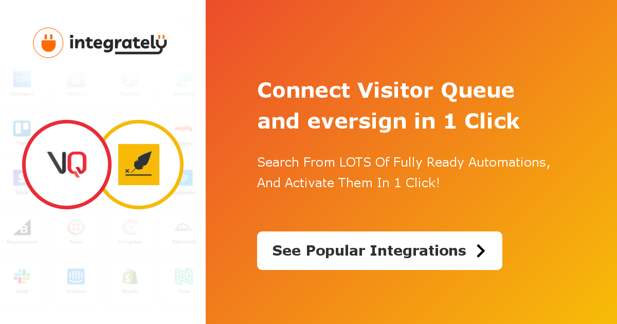 Visitor Queue eversign Integration Connect in 1click ️
